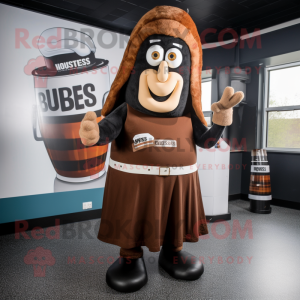 Rust Guinness mascot costume character dressed with a Midi Dress and Beanies