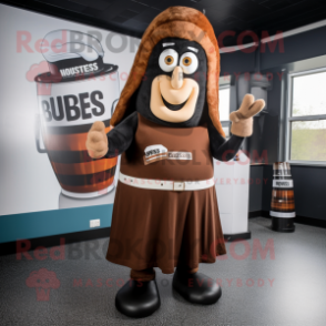 Rust Guinness mascot costume character dressed with a Midi Dress and Beanies