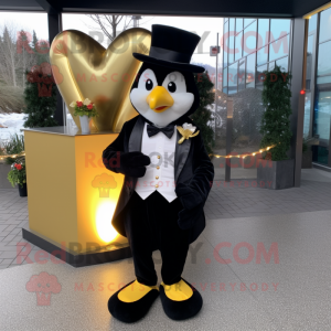 Gold Heart maskot kostume...