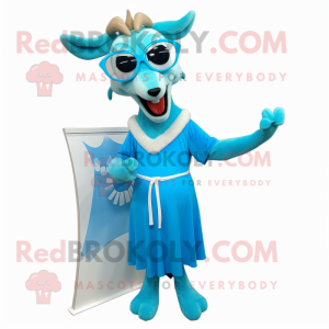 Cyan Gazelle Maskottchen...