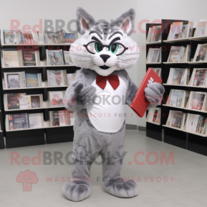 Grå Bobcat maskot kostume...