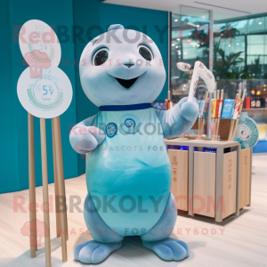 Cyan Seal mascotte kostuum...