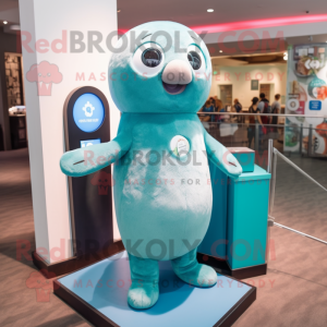 Cyan Seal mascotte kostuum...