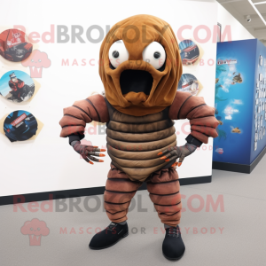 Rust Trilobite mascot costume character dressed with a Leggings and Cummerbunds
