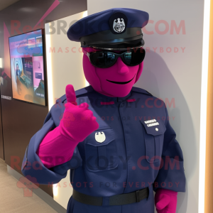 Magenta Navy Soldier maskot...