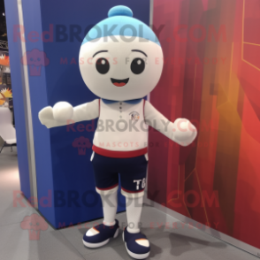 nan Volleyball Ball mascot costume character dressed with a Sweater and Hat pins