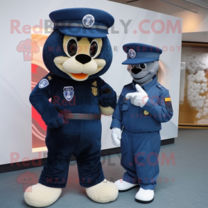 Navy Special Air Service mascot costume character dressed with a T-Shirt and Hats