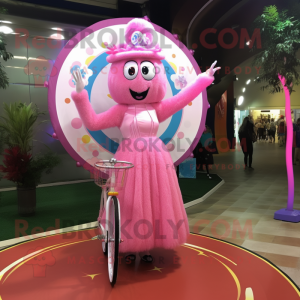 Pink Unicyclist maskot...