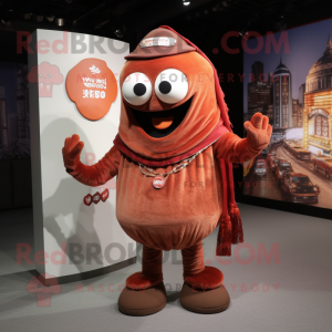Rust Meatballs mascot costume character dressed with a V-Neck Tee and Shawls