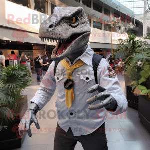 Silver Allosaurus maskot...