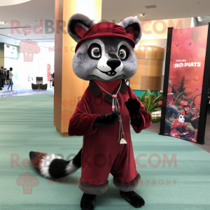 Maroon Civet maskot kostume...