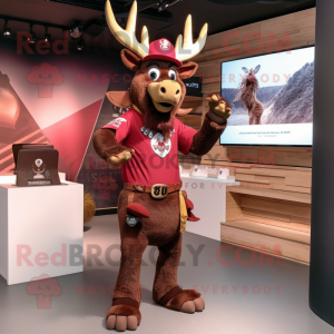 Maroon Elk mascotte kostuum...