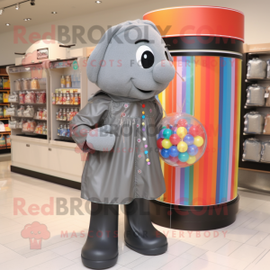 Grey Gumball Machine maskot...