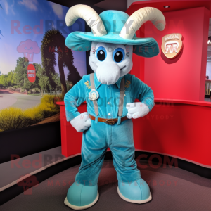 Sky Blue Ram maskot drakt...