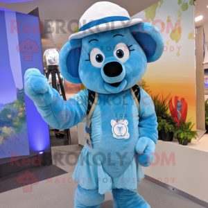 Sky Blue Ram maskot kostume...