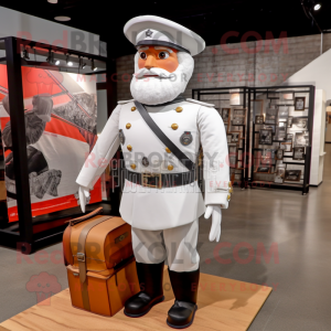 White Civil War Soldier mascot costume character dressed with a Polo Shirt and Wallets