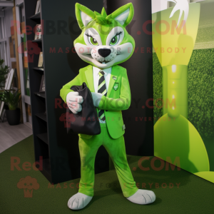 Lime Green Lynx maskot...