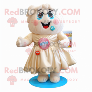 Beige Candy maskot kostume...