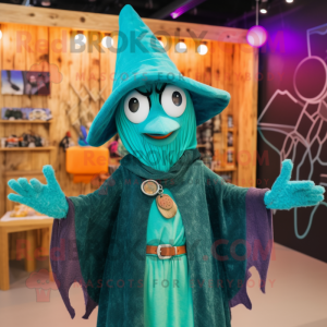 Teal Witch mascotte kostuum...