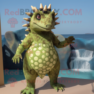 Oliven Ankylosaurus maskot...