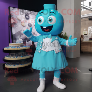 Turkusowy tort weselny w...