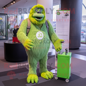 Limegrøn Sasquatch maskot...