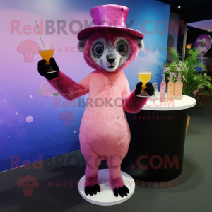 Pink Lemur mascotte kostuum...