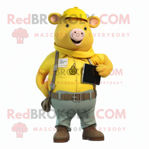 Yellow Sow maskot kostym...