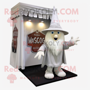 White Witch'S Hat mascot costume character dressed with a Cargo Shorts and Scarf clips