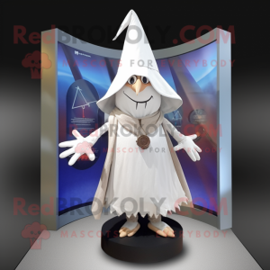 White Witch'S Hat mascot costume character dressed with a Cargo Shorts and Scarf clips