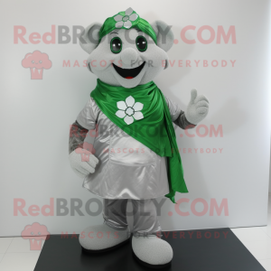 Sølv firkløver maskot drakt...