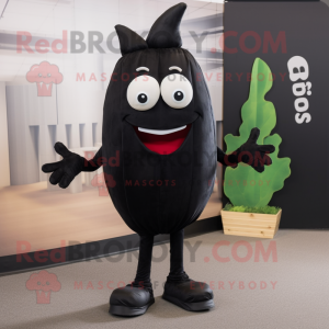 Black Beet mascot costume character dressed with a Skinny Jeans and Cufflinks