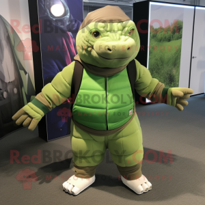 Groen Glyptodon mascotte...