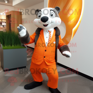 Orange Badger maskot...