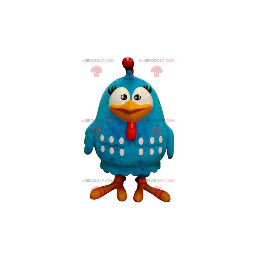 Velký obří modrý a bílý pták maskot - Redbrokoly.com