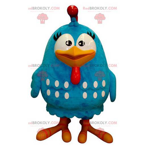 Grande mascote pássaro gigante azul e branco - Redbrokoly.com