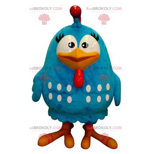 Grote gigantische blauwe en witte vogel mascotte -