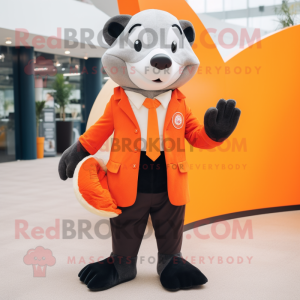 Orange Badger maskot...