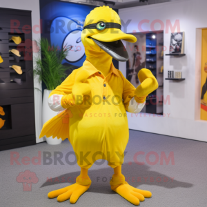 Gul Dodo Bird maskot kostym...