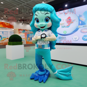 Cyan Mermaid mascotte...