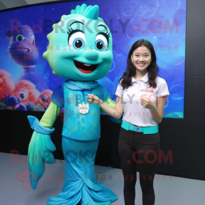 Cyan Mermaid mascotte...