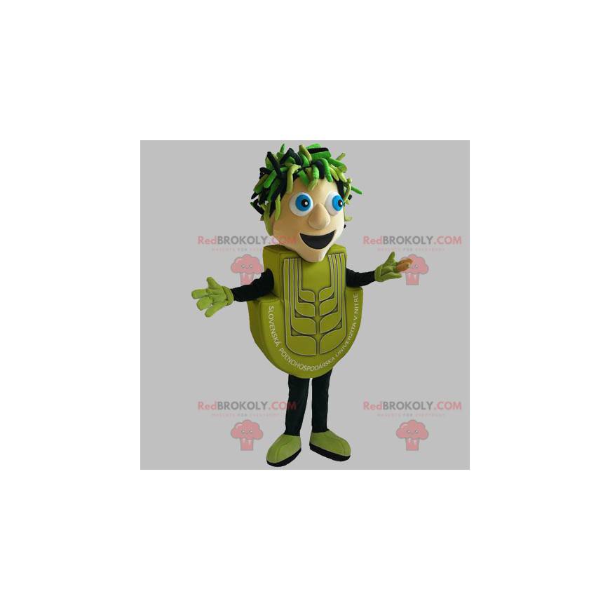 Mascotte del pupazzo di neve verde. Uomo verde - Redbrokoly.com