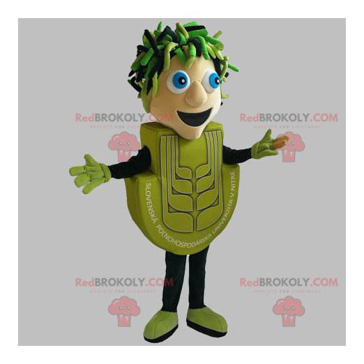 Mascota de muñeco de nieve verde. Hombre verde - Redbrokoly.com