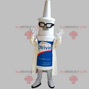 Giant nasal spray mascot with glasses - Redbrokoly.com