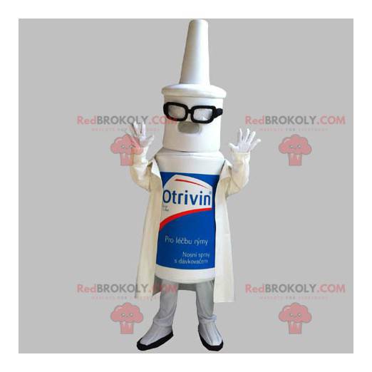 Giant nasal spray mascot with glasses - Redbrokoly.com