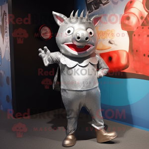 Silver Sow mascotte kostuum...