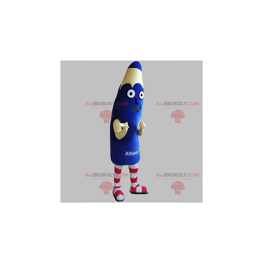 Obří modrá tužka maskot. Maskot pera - Redbrokoly.com Obří modrá tužka maskot. Maskot pera - Redbrokoly.com