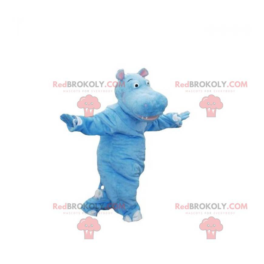 Mascotte d'hippopotame bleu. Hippopotame géant - Redbrokoly.com