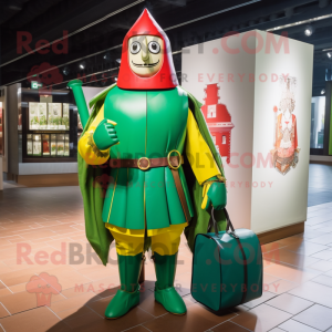 Grön Swiss Guard maskot...