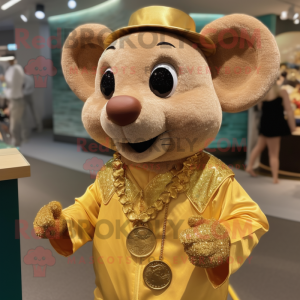 Gold Mouse maskot drakt...